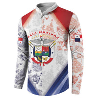 Panama Christmas Button Sweatshirt Coat Of Arms Santa Harpy - Wonder Print Shop