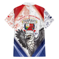Panama Christmas Family Matching Puletasi and Hawaiian Shirt Coat Of Arms Santa Harpy - Wonder Print Shop