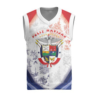 Panama Christmas Knitted V-Neck Vest Coat Of Arms Santa Harpy - Wonder Print Shop