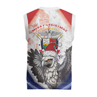 Panama Christmas Knitted V-Neck Vest Coat Of Arms Santa Harpy - Wonder Print Shop