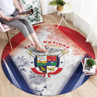 Panama Christmas Round Carpet Coat Of Arms Santa Harpy - Wonder Print Shop