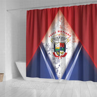 Panama Christmas Shower Curtain Coat Of Arms Santa Harpy - Wonder Print Shop