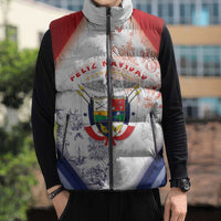 Panama Christmas Sleeveless Puffer Jacket Coat Of Arms Santa Harpy - Wonder Print Shop
