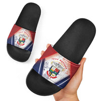 Panama Christmas Slide Sandals Coat Of Arms Santa Harpy - Wonder Print Shop