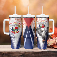 Panama Christmas Tumbler With Handle Coat Of Arms Santa Harpy - Wonder Print Shop