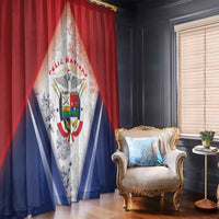 Panama Christmas Window Curtain Coat Of Arms Santa Harpy - Wonder Print Shop