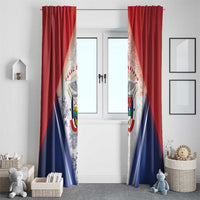 Panama Christmas Window Curtain Coat Of Arms Santa Harpy - Wonder Print Shop