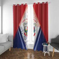 Panama Christmas Window Curtain Coat Of Arms Santa Harpy - Wonder Print Shop