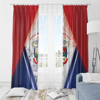 Panama Christmas Window Curtain Coat Of Arms Santa Harpy - Wonder Print Shop