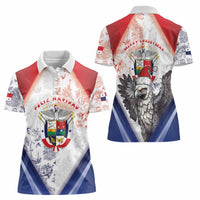 Panama Christmas Women Polo Shirt Coat Of Arms Santa Harpy - Wonder Print Shop