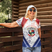 Panama Christmas Women Polo Shirt Coat Of Arms Santa Harpy - Wonder Print Shop