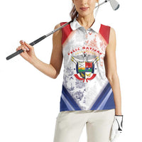 Panama Christmas Women Sleeveless Polo Shirt Coat Of Arms Santa Harpy - Wonder Print Shop
