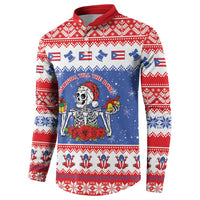 Puerto Rico Christmas Button Sweatshirt Boricua Till The Bone - Wonder Print Shop