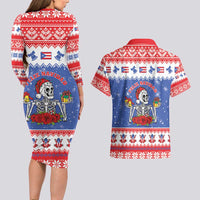 Puerto Rico Christmas Couples Matching Long Sleeve Bodycon Dress and Hawaiian Shirt Boricua Till The Bone - Wonder Print Shop