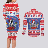 Puerto Rico Christmas Couples Matching Long Sleeve Bodycon Dress and Long Sleeve Button Shirt Boricua Till The Bone - Wonder Print Shop