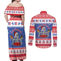 Puerto Rico Christmas Couples Matching Off Shoulder Maxi Dress and Long Sleeve Button Shirt Boricua Till The Bone - Wonder Print Shop
