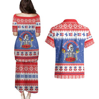 Puerto Rico Christmas Couples Matching Puletasi and Hawaiian Shirt Boricua Till The Bone - Wonder Print Shop