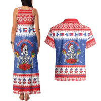 Puerto Rico Christmas Couples Matching Tank Maxi Dress and Hawaiian Shirt Boricua Till The Bone - Wonder Print Shop