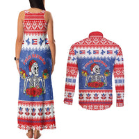 Puerto Rico Christmas Couples Matching Tank Maxi Dress and Long Sleeve Button Shirt Boricua Till The Bone - Wonder Print Shop