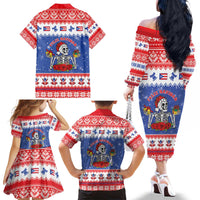 Puerto Rico Christmas Family Matching Off The Shoulder Long Sleeve Dress and Hawaiian Shirt Boricua Till The Bone - Wonder Print Shop