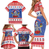 Puerto Rico Christmas Family Matching Short Sleeve Bodycon Dress and Hawaiian Shirt Boricua Till The Bone - Wonder Print Shop