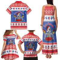 Puerto Rico Christmas Family Matching Tank Maxi Dress and Hawaiian Shirt Boricua Till The Bone - Wonder Print Shop