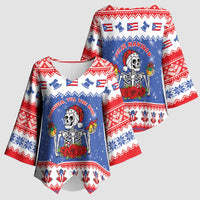 Puerto Rico Christmas Kimono Sleeve Blouse Boricua Till The Bone - Wonder Print Shop