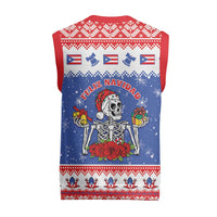 Puerto Rico Christmas Knitted V-Neck Vest Boricua Till The Bone - Wonder Print Shop