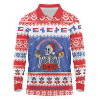 Puerto Rico Christmas Long Sleeve Polo Shirt Boricua Till The Bone - Wonder Print Shop