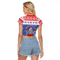 Puerto Rico Christmas Raglan Cropped T Shirt Boricua Till The Bone - Wonder Print Shop