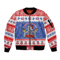 Puerto Rico Christmas Sleeve Zip Bomber Jacket Boricua Till The Bone - Wonder Print Shop