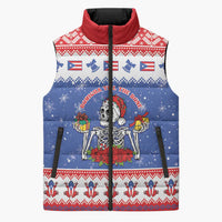Puerto Rico Christmas Sleeveless Puffer Jacket Boricua Till The Bone - Wonder Print Shop