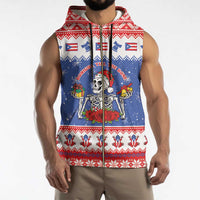 Puerto Rico Christmas Sleeveless Zip Hoodie Boricua Till The Bone - Wonder Print Shop