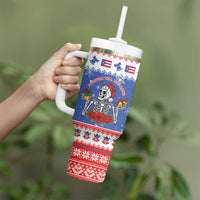 Puerto Rico Christmas Tumbler With Handle Boricua Till The Bone - Wonder Print Shop