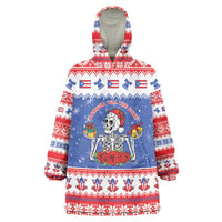 Puerto Rico Christmas Wearable Blanket Hoodie Boricua Till The Bone - Wonder Print Shop