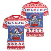 Puerto Rico Christmas Women V-Neck T-Shirt Boricua Till The Bone - Wonder Print Shop