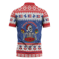 Puerto Rico Christmas Zipper Polo Shirt Boricua Till The Bone - Wonder Print Shop