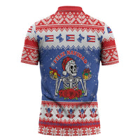 Puerto Rico Christmas Zipper Polo Shirt Boricua Till The Bone - Wonder Print Shop