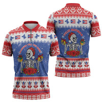 Puerto Rico Christmas Zipper Polo Shirt Boricua Till The Bone - Wonder Print Shop
