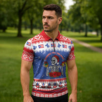 Puerto Rico Christmas Zipper Polo Shirt Boricua Till The Bone - Wonder Print Shop