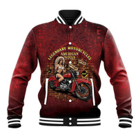 Native American Rider Baseball Jacket Legendary Motorcycle Vintage Pin Up Girl - Wonder Print Shop