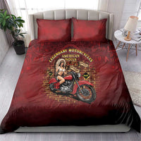 Native American Rider Bedding Set Legendary Motorcycle Vintage Pin Up Girl - Wonder Print Shop