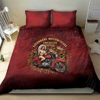 Native American Rider Bedding Set Legendary Motorcycle Vintage Pin Up Girl - Wonder Print Shop