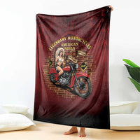 Native American Rider Blanket Legendary Motorcycle Vintage Pin Up Girl - Wonder Print Shop