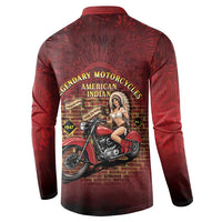 Native American Rider Button Sweatshirt Legendary Motorcycle Vintage Pin Up Girl - Wonder Print Shop