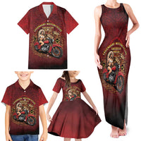 Native American Rider Family Matching Tank Maxi Dress and Hawaiian Shirt Legendary Motorcycle Vintage Pin Up Girl - Wonder Print Shop