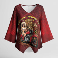 Native American Rider Kimono Sleeve Blouse Legendary Motorcycle Vintage Pin Up Girl - Wonder Print Shop