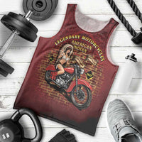 Native American Rider Men Tank Top Legendary Motorcycle Vintage Pin Up Girl - Wonder Print Shop