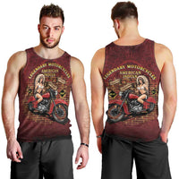 Native American Rider Men Tank Top Legendary Motorcycle Vintage Pin Up Girl - Wonder Print Shop