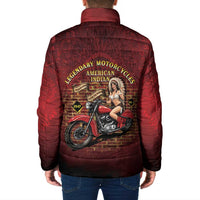 Native American Rider Padded Jacket Legendary Motorcycle Vintage Pin Up Girl - Wonder Print Shop